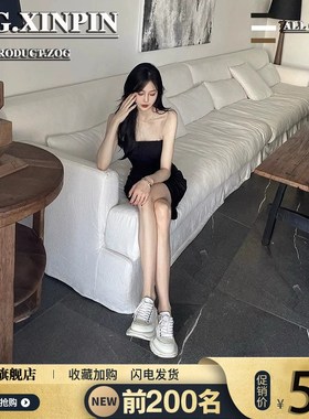 昆帆布小白鞋女2老023新款春秋麦爹季松12637糕厚底增高网红超火