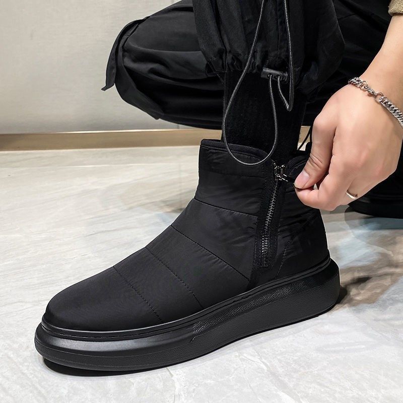 马丁靴男高帮轻便羽绒雪地靴冬季加绒加厚防滑防水保暖鞋男士棉鞋