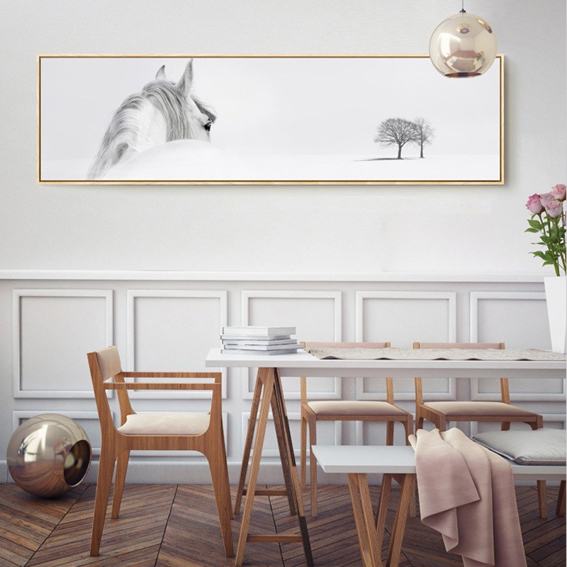 现代简约马卧室床头装饰画客厅餐厅壁画墙上墙画室内挂画家居墙画图片