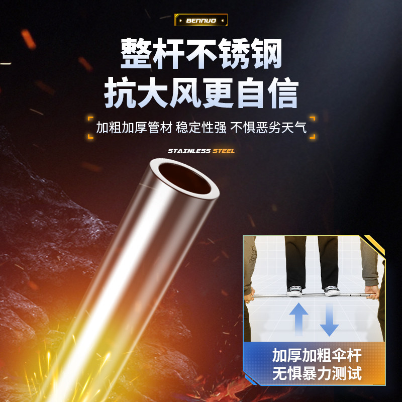 工厂销本诺2023新款钓鱼伞万向户外遮阳防雨大钓伞V抗强风垂钓专