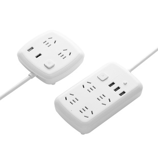 带usb插d座家用插板2.插位两三脚插座充电板USB口二相双头多孔插