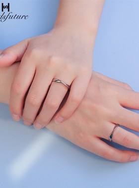 莫比乌斯指环戒指男女纯钛稀有金属小众设计O简约素圈情侣对戒刻