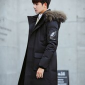 冬装 情侣外套加肥加大学生加厚羽绒衣 男女装 韩版 青年羽绒服中长款