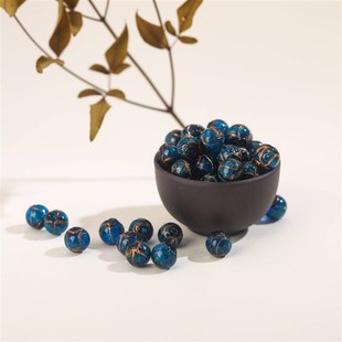 30颗香灰琉璃散珠lDIY饰品配件古法金丝手串圆珠串珠配件珠子配饰