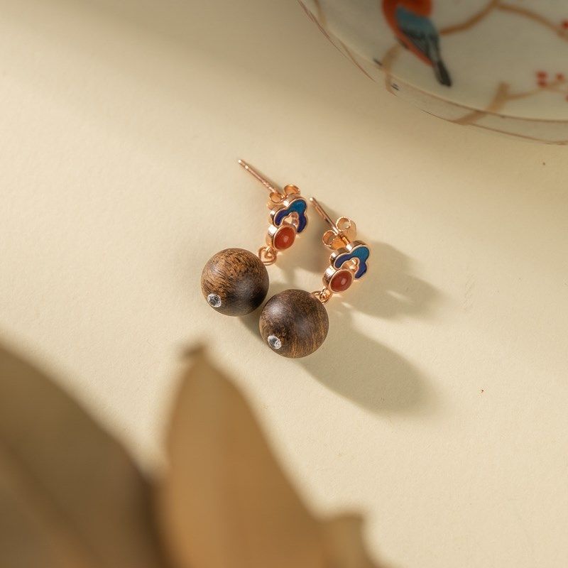 达拉干沉香8mm烧蓝耳环,饰品/流行首饰/时尚饰品新,沉香,淘宝优惠券,粉丝福利购,淘宝优惠卷