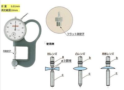 新品。镜片测厚仪日本孔雀牌PEACOCK凹凸镜片检测厚度仪GL测定仪