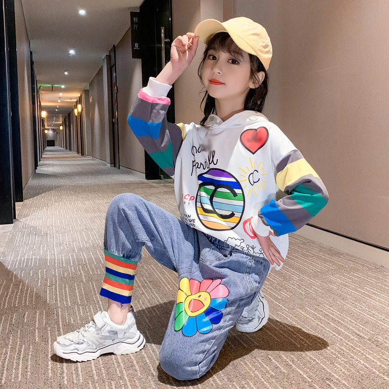 热销童装8女童秋装卫衣2021新款9春秋季儿童洋气时髦十岁女孩网红