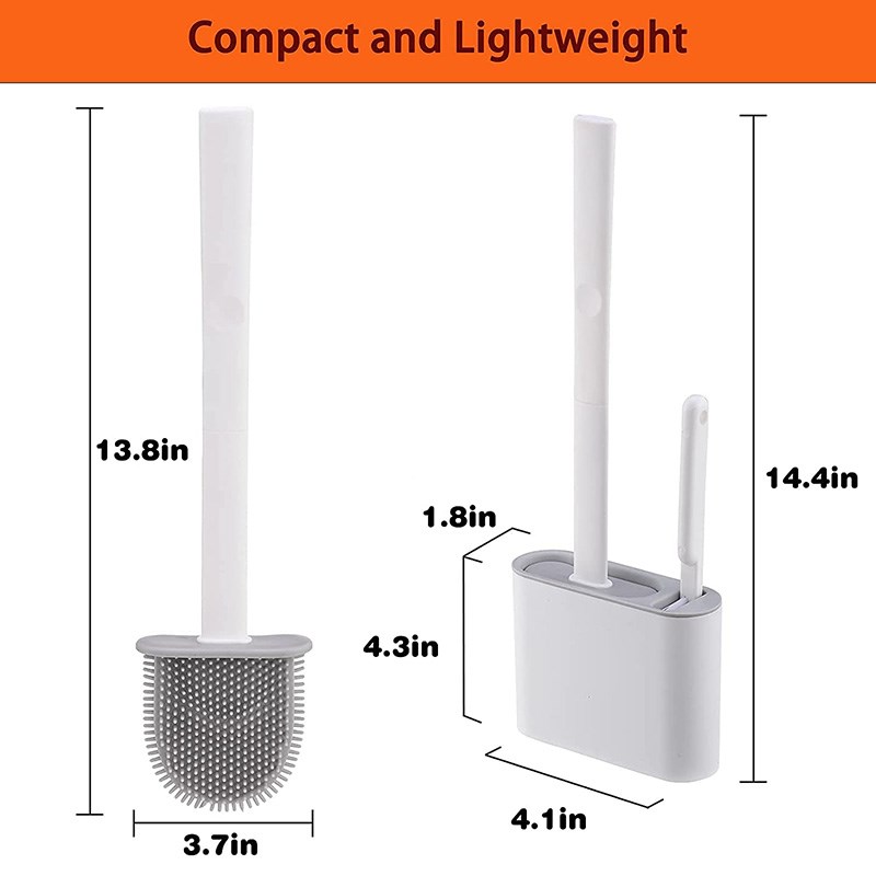 Silicone Bristles Toilet Brush Drying Holder with Small Brus