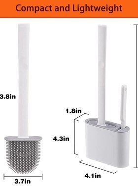 Silicone Bristles Toilet Brush Drying Holder with Small Brus