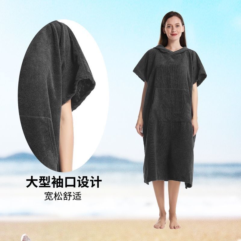 浴袍大人男款女情侣游泳潜水洗澡沙滩斗篷浴巾衣连帽大码吸水速干