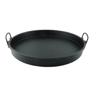 36厘米大烤盘纯铸铁烧烤盘烤肉盘烤E鱼锅铁板烧花甲鸡大煎锅火焰