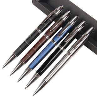 金属圆珠笔旋转出芯笔G2笔芯原子笔油性笔不锈钢圆珠笔手感好