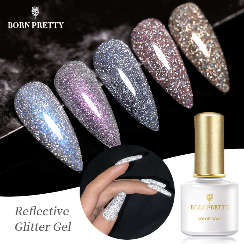 极速BORN PRETTY Reflective Glitter Gel Nail Polish Auroras H