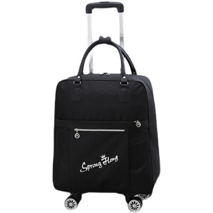 新款双肩拉杆包女手提旅行袋大容量拖轮行李软箱防水轻便出行旅游