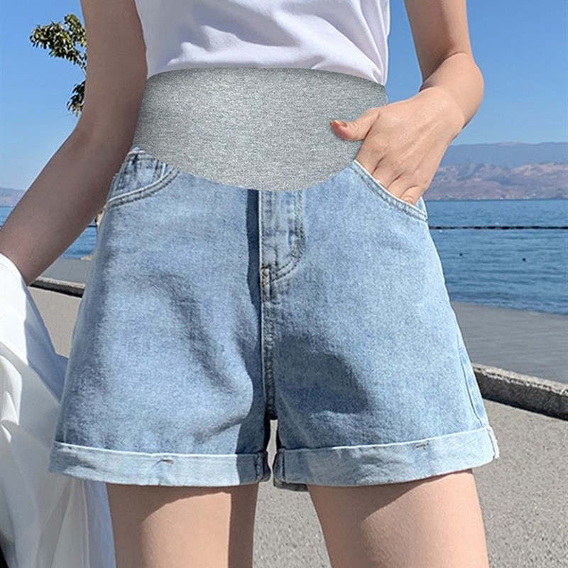 孕妇短裤夏c季薄款外穿夏天小个子牛仔短裤女夏装大码打底裤子夏