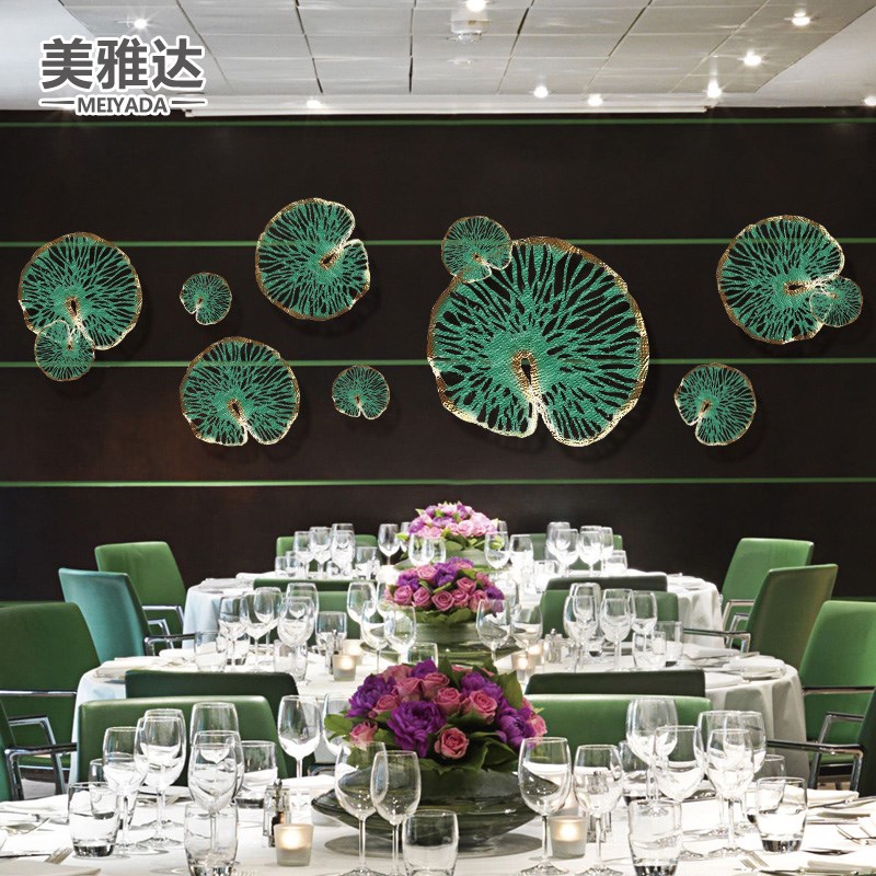 金属立体荷叶壁饰铁艺墙上壁挂餐厅客厅沙发背景墙装饰挂件创意