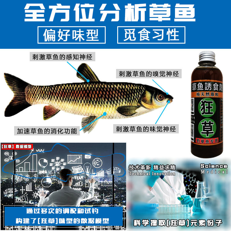 草鱼专攻狂口小药添加剂香精饵料颗粒窝料黑坑野钓草青鱼专用配方