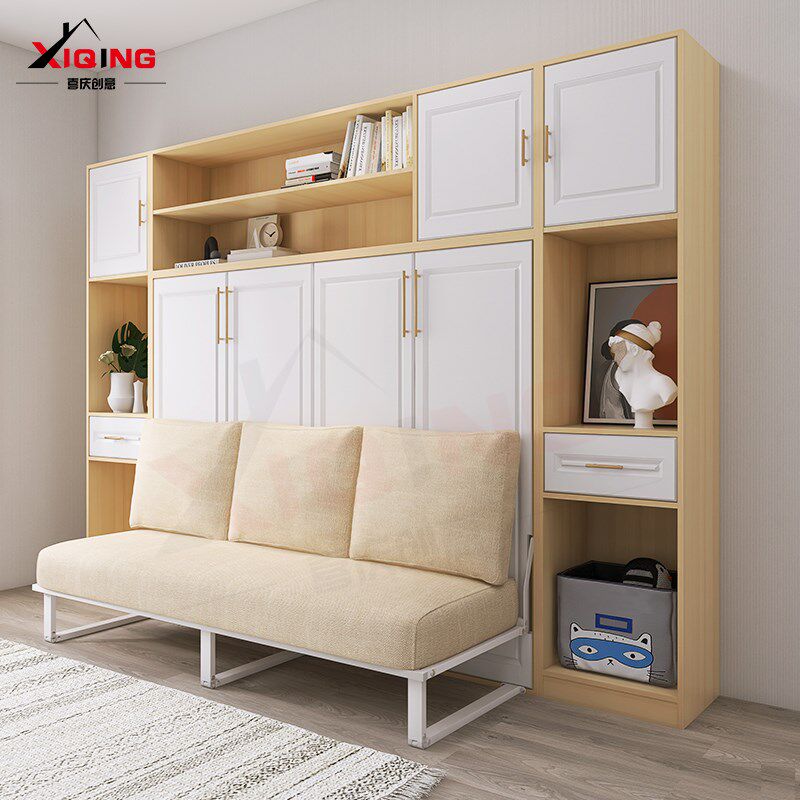 直销新品连体沙发隐形床多功能小户型客厅床一q体隐藏墙壁床折叠