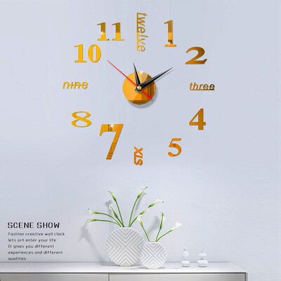 Watch DIY Needle-Clock Room-Decoration Sticker Mirror Office
