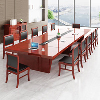 会议桌办公家俱长桌大型实木皮喷漆桌椅组K合长方形接待培训桌长