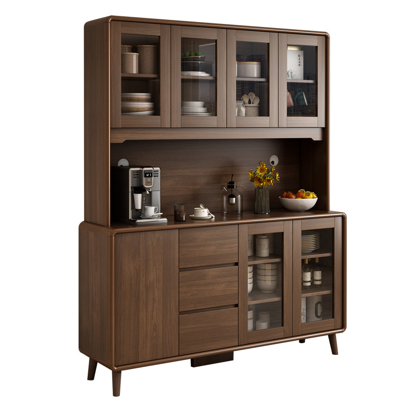 新中式餐边柜酒柜一体靠墙置物柜实木框客厅家用储物柜厨房碗柜子,住宅家具,餐边柜,淘宝优惠券,粉丝福利购,淘宝优惠卷