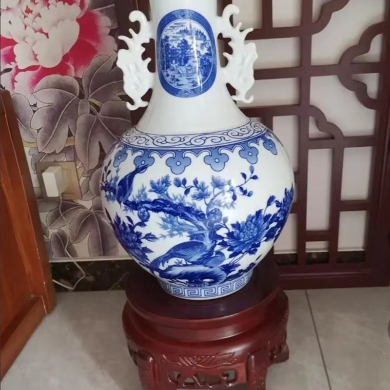 实木花架客厅整装中式落地圆形红木鱼缸空调盆景花盆榆木单个