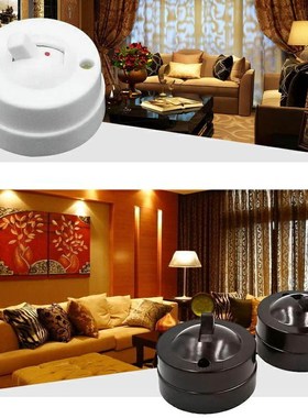 4pcs Retro Wall Lamp Toggle Switch Circular Mounted Flat Sin