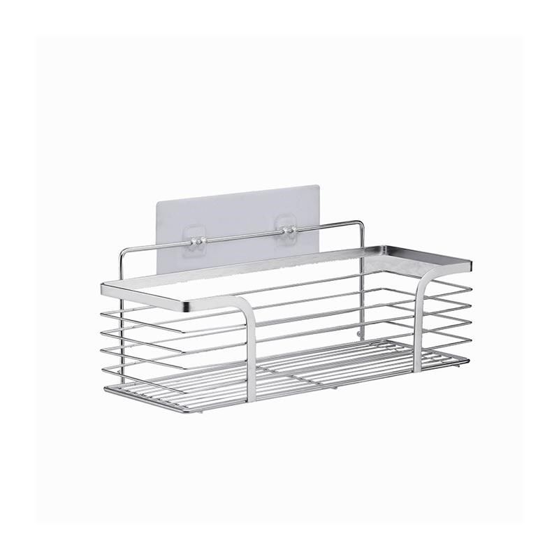 304不锈钢免钉大号浴室置物架 免打孔小号卫生间厨房壁挂收纳架子