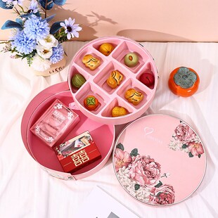 厂家供应婚庆伴手礼品圆盒生日回礼盒J喜糖果纸盒送手提袋内托