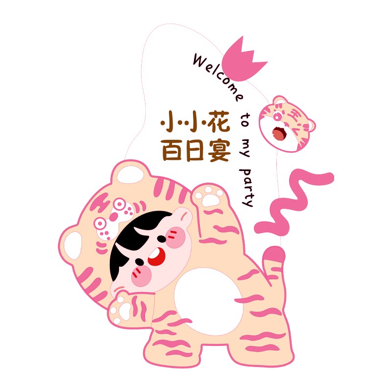 6B76宝宝百日宴周岁q生日装饰照片气球kt板布置满月百天迎宾牌定