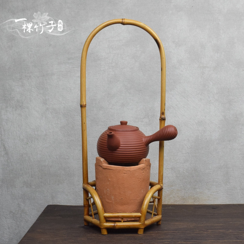 nn0i中式茶室禅意摆件茶道装饰复古桌面玄关茶台饰品插花瓶花器凉