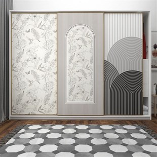衣柜门贴纸推拉门玻璃门柜门自粘法式卧室高级改造翻新加厚不透底