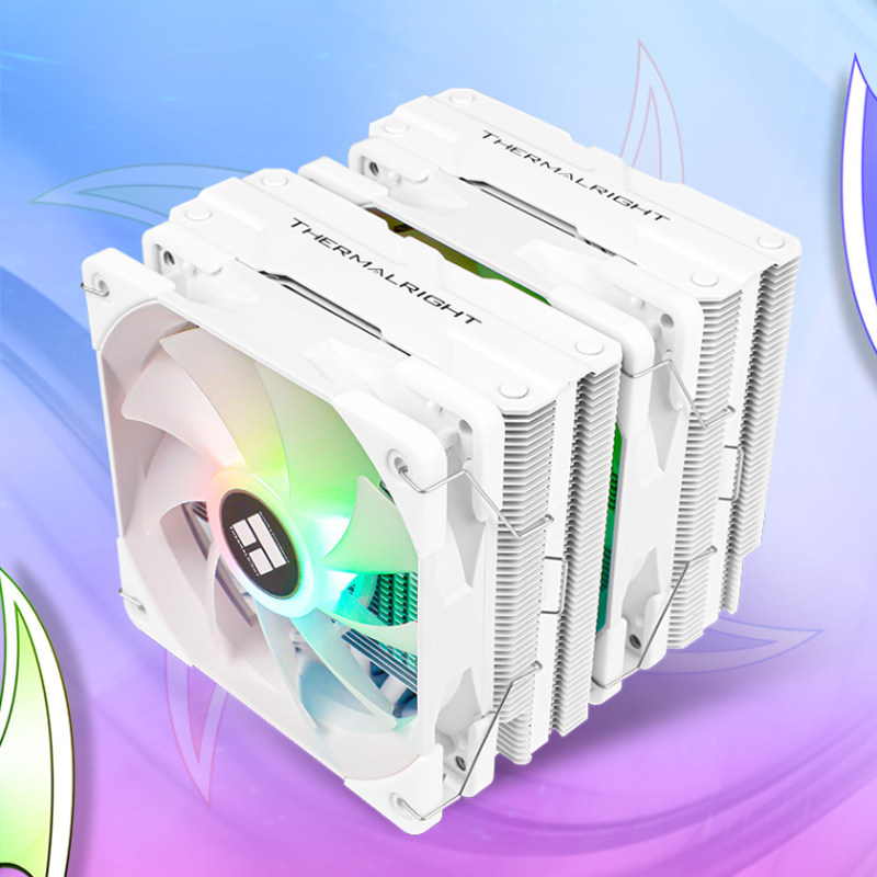 利民paa120 se/fs140/fc140白色argb双塔cpu散热器台式电脑风扇am