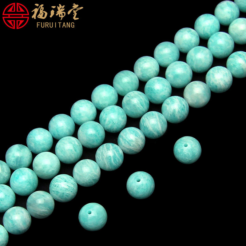 现货6-14mm天k河石圆散珠子DIY蓝色水晶玉髓手链十八籽手串配饰件