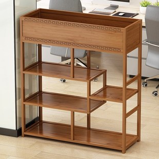 简约现代隔断置物架子办公室屏风书架落地装饰遮挡绿植矮围栏花架