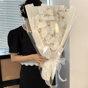 蝴蝶兰鲜花花束订婚送女友西安北京长沙碎冰蓝鲜花Y速递同城配送