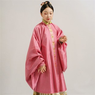 折枝牡丹c立领对襟琵琶袖中长袄松塔明制汉服女款春秋冬季