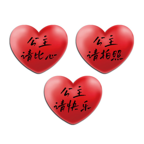 公主请爱心贴纸网红仔打卡拍照区布置F花店墙面装饰露营风互动户