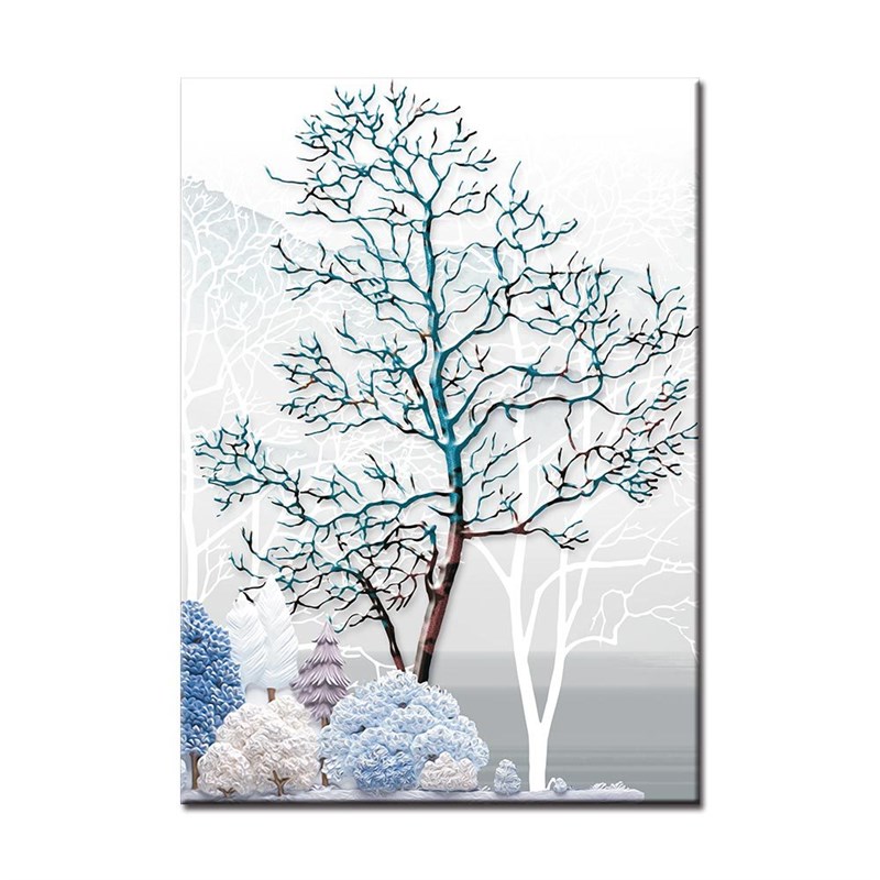 北欧现代简约发财鹿沙发背景墙画过道壁画客厅装饰画水晶画无框画图片