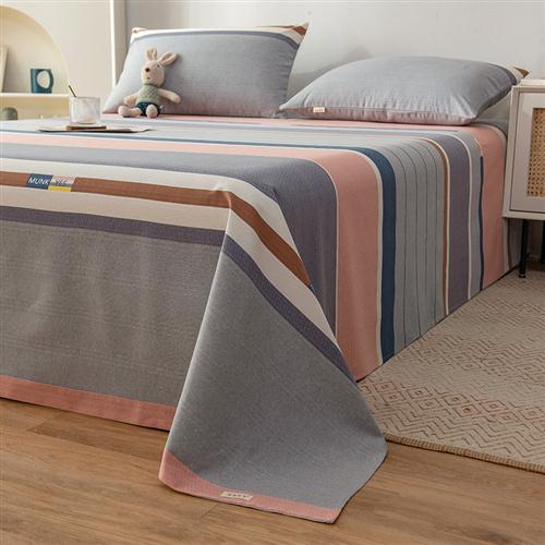 棉老粗布牀单单件夏季棉麻被单三件套学生宿舍加厚纯棉凉席牀盖