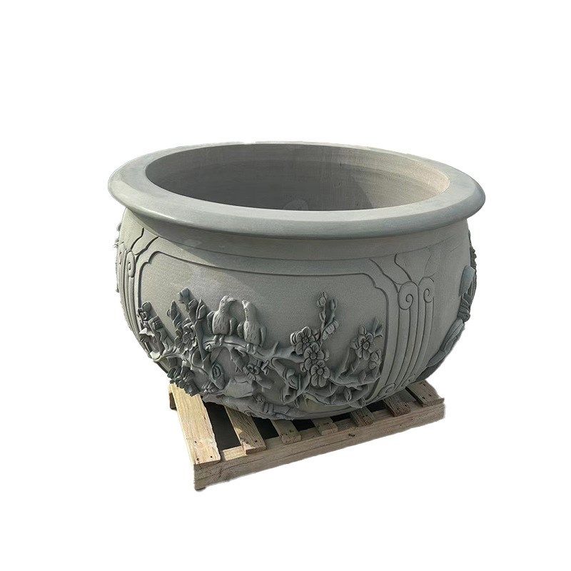 【折扣】石雕鱼缸 庭院阳台花岗岩圆形花盆别墅室外青石仿古摆件,家居饰品,石雕,淘宝优惠券,粉丝福利购,淘宝优惠卷