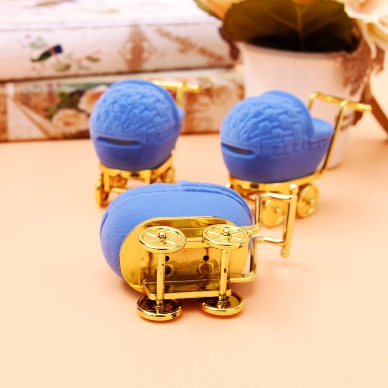 1Pcs New Velvet Stroller Ring Box Jewellery Organiser Case H 电子元器件市场 外设配件 原图主图