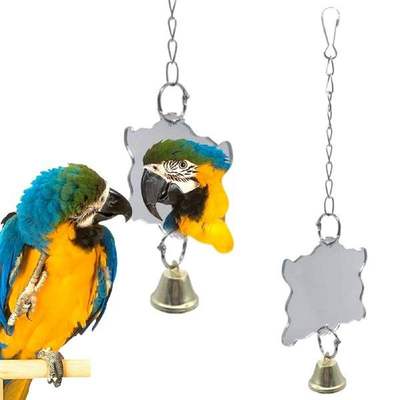 rd Miroor Toy Funny Parrlt Bird Hang MiOrror Belr Play T