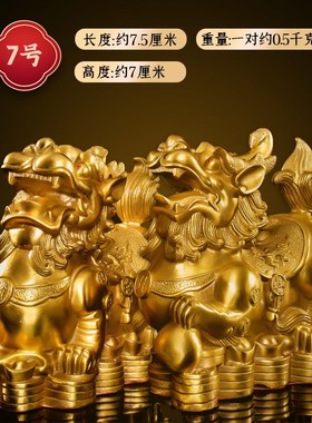 貔貅摆件铜貔貅大号一对公母皮丘聚财家居办公室店铺开业礼品