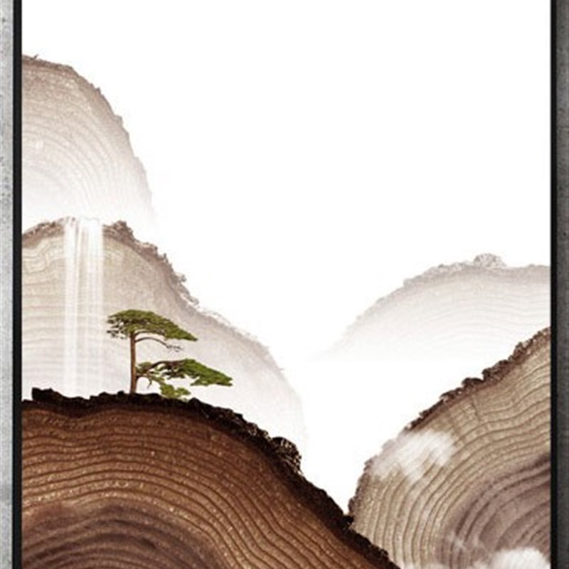现代简约装饰画客厅沙发背景墙画树木年轮工业风挂画方形工艺画图片