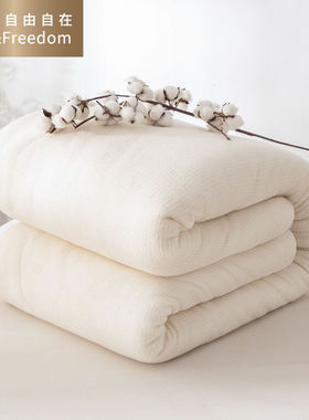 自由自在新疆长绒棉花被子被芯棉被y150*200cm5斤棉花胎棉絮垫春