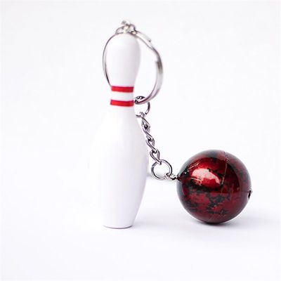 极速Simulation bowling key pendant sporting goods white bowl