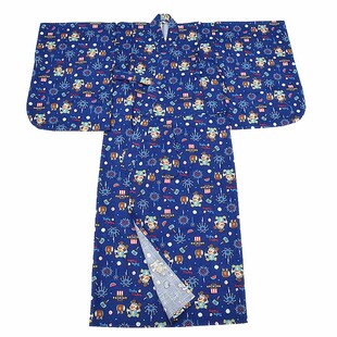儿童和服浴衣浴袍纯棉梭织印花棉布男童汉服长袍睡袍二件套4-1