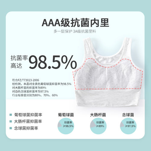 女童内衣发育期纯棉儿童背心小学生初中生少女女生12女孩大童文胸
