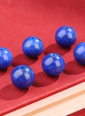 天然原矿青金石散珠q 无优化圆珠子手串隔珠 手链配件
